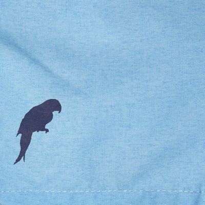 Mini boys blue parrot print swim shorts